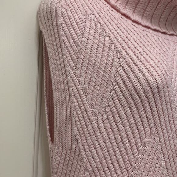 Marble Scotland Powder Pink Sleeveless Turtleneck Poncho Sweater Vest XS Soft - Picture 3 of 8